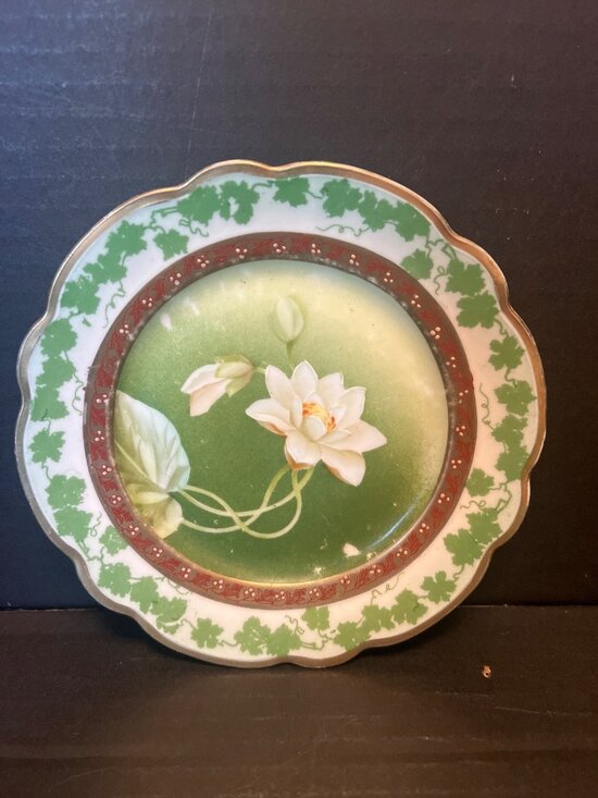Habsburg China Other - Hand-Painted Wheelstock Austria Plate Magnolia Design & Scalloped Edges 6 Inches